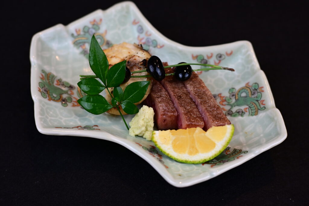 とらふぐ幽庵焼き　下関和牛炭火焼き